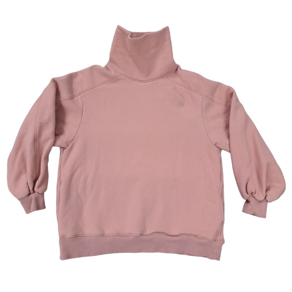 LIT Active Funnel Neck Sweatshirt Oversized Pastel Pink Heavyweight - Women's XS